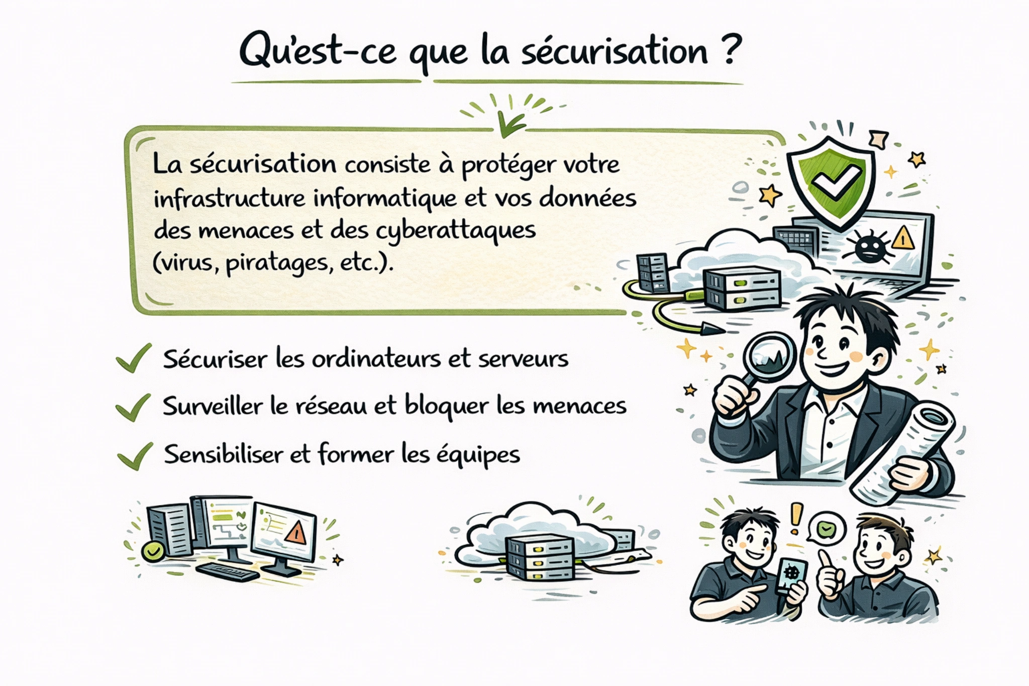 Explication textuelle de la sécurisation informatique